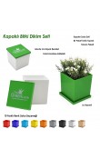 kare kapaklı promosyon bitki dikim seti tohumlu su hazneli logo baskılı eşantiyon saksı